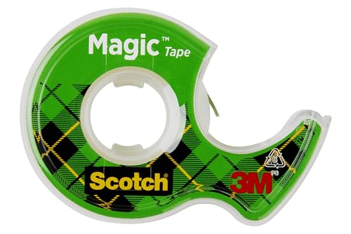 Scotch Magic Tape, Invisible, Repair Christmas Cards and Use as Holiday Gift Wrap Supplies for Christmas, 6 Tape Rolls With Dispensers