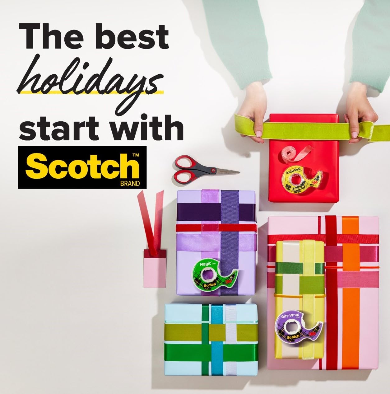 Scotch Magic Tape, Invisible, Repair Christmas Cards and Use as Holiday Gift Wrap Supplies for Christmas, 6 Tape Rolls With Dispensers