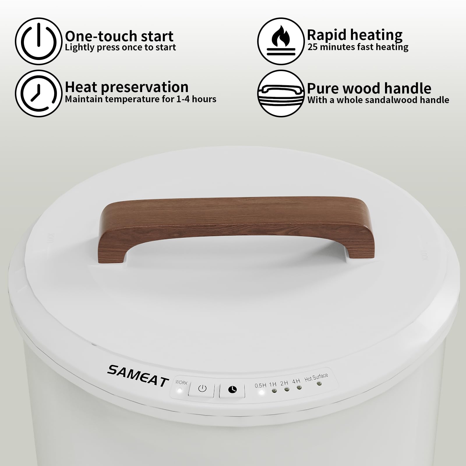 SAMEAT Heated Towel Warmers for Bathroom - Large Towel Warmer Bucket, Wood Handle, Auto Shut Off, Fits Up to Two 40"X70" Oversized Towels, Best Ideals