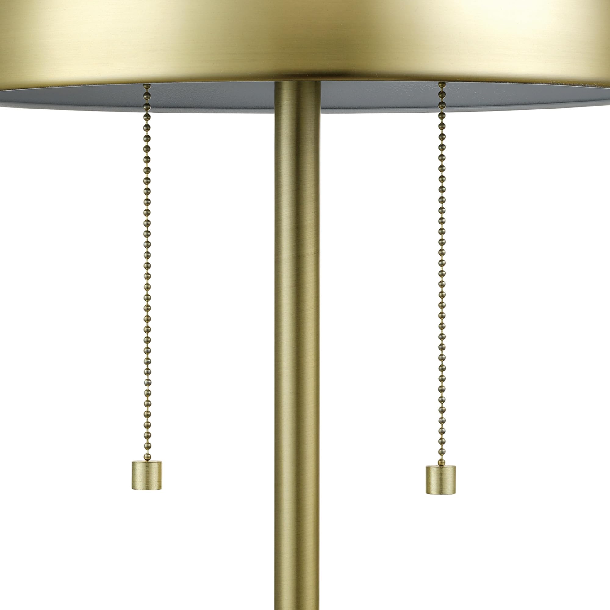 Globe Electric 12976 Haydel 21" 2-Light Table Lamp, Matte Brass, Double On/Off Pull Chain