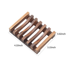 Wooden Soap Dish for Shower,Set of 2 Shower Soap Holder,Self Draining Bar Soap Holder for Bathroom, Soap Saver Soap Tray Soap Stand, Vowupt