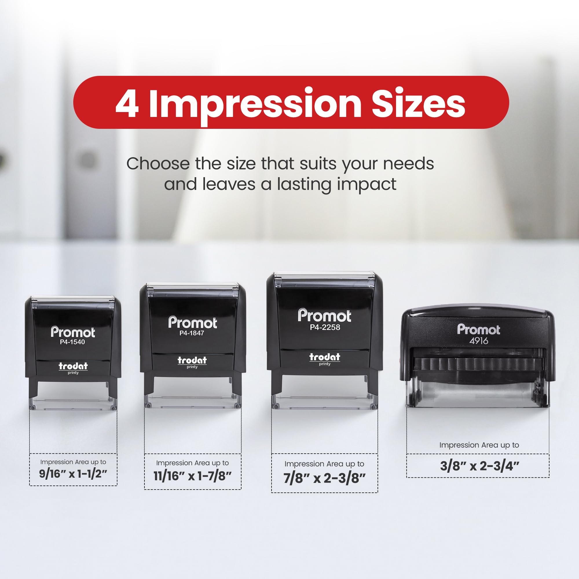 Promot Self Inking 1 Line Custom Stamp - Personalized Name Stamp for Office, Teacher, Address & Business Label Stamp - Choose Font, Ink Color, Pad, Self Inking for Personal & Professional Use - Medium