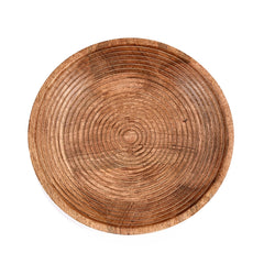 NIRMAN FRUIT BOWL Mango Wood Round Shaped Serving Bowl For Fruit,Dessert Platter Tray Dish Kitchen Dining Fruit,Dessert,Snack (12" x 12" x 5")