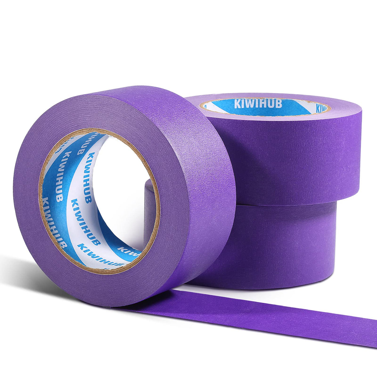 KIWIHUB Purple Painters Tape,2 inch x 60 Yards x 3 Rolls (180 Yards Total) - Medium Adhesive Masking Tape for Painting,Labeling,DIY Crafting,Decoration and School Projects