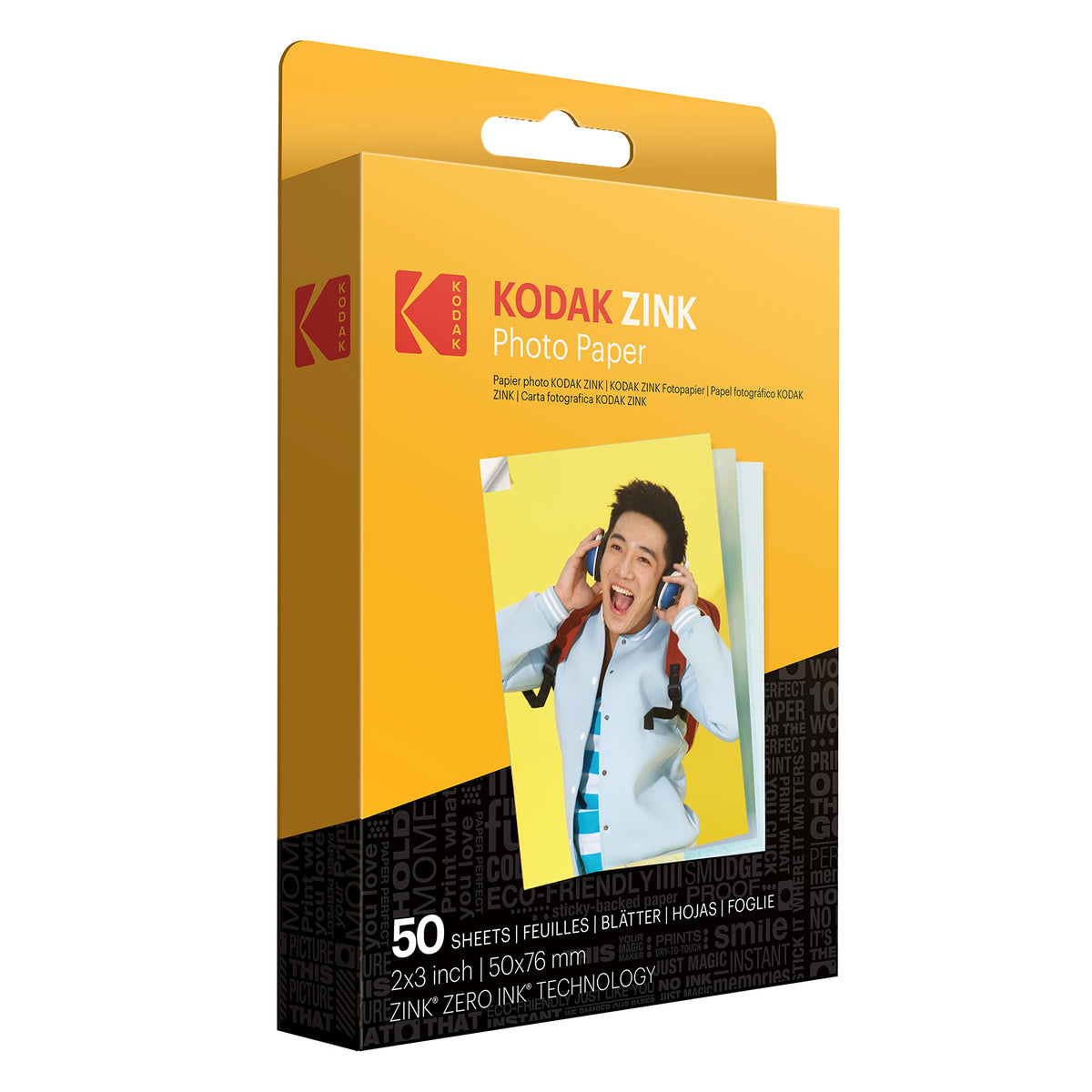 Zink KODAK 2"x3" Premium Photo Paper (50 Sheets) Compatible with KODAK Smile, KODAK Step, PRINTOMATIC, 50 count (Pack of 1)