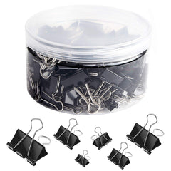 SANNIX 110 PCS Binder Clips Assorted Sizes, X Large, Large, Medium, Small, Mini and Micro, Binder Clips Paper Clamps for Office Home School