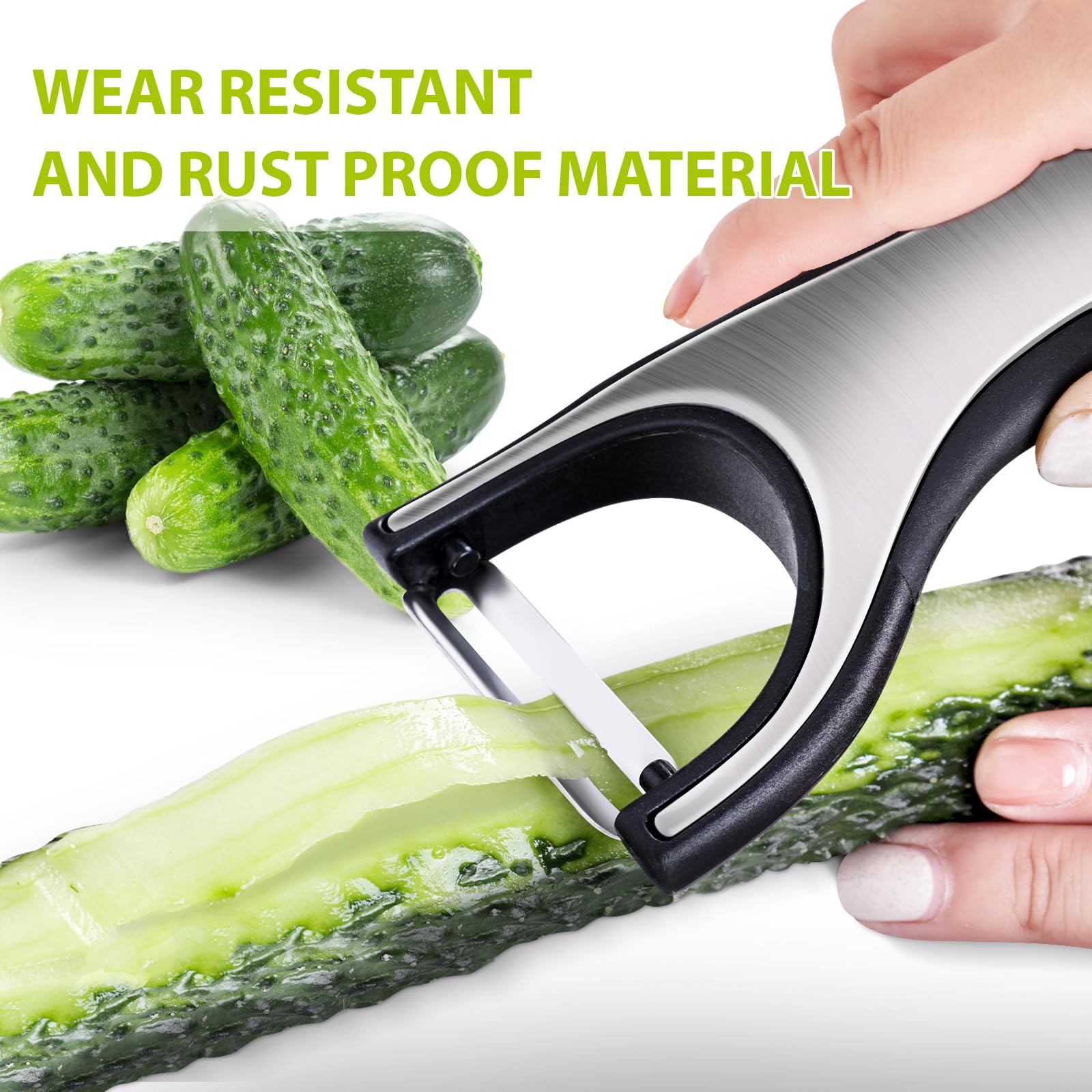 NegaiSakuhin Premium Vegetable Peeler for Kitchen, Potato Peeler with Anti-Slip Handle, Veggie Peeler for Potato Carrot Cucumber, Veg Y Peeler