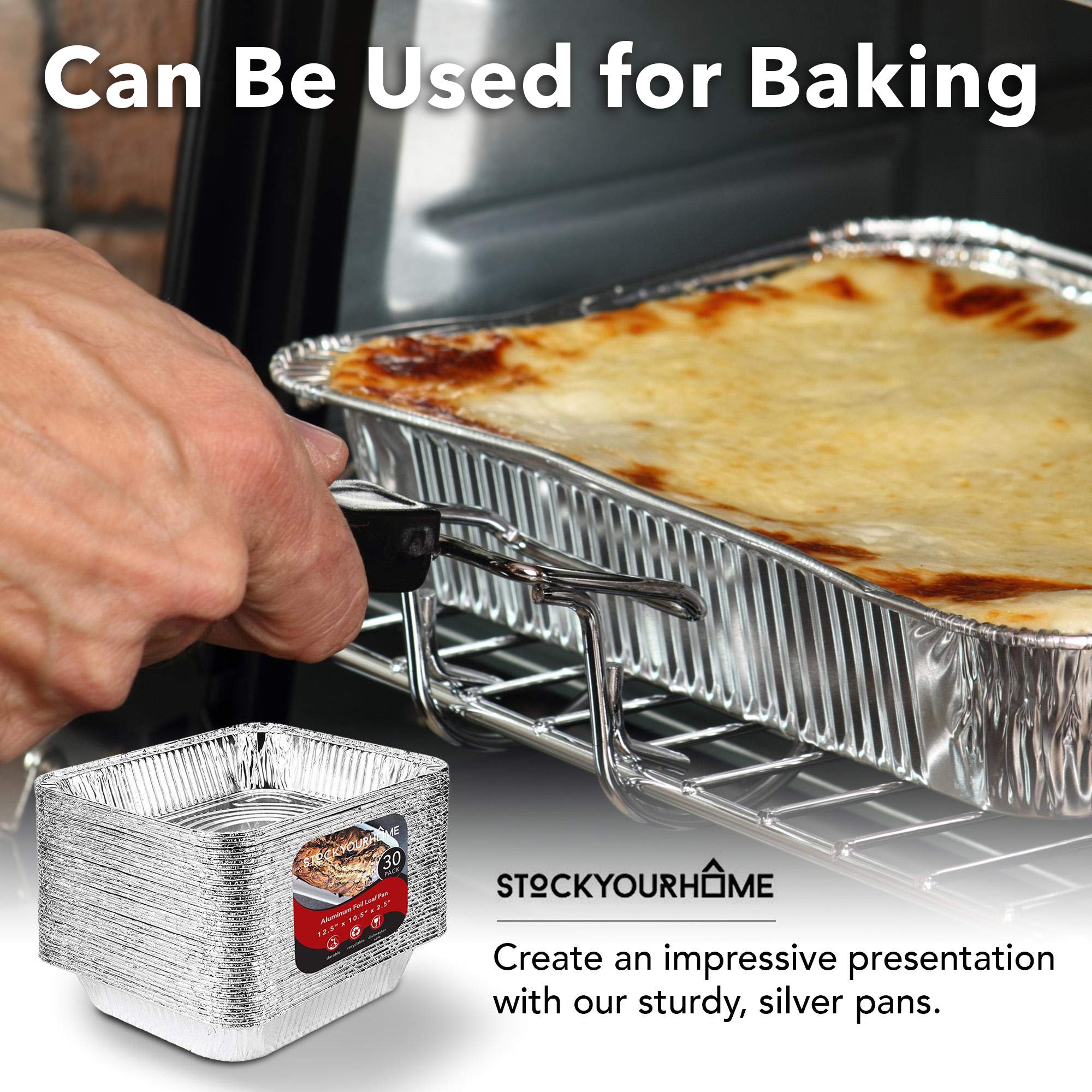 Aluminum Pans 9x13 Disposable Foil (30 Pack) - Half Size Steam Table Deep Pans - Tin Pans Great for Cooking, Heating, Storing, Prepping Food