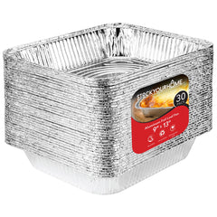 Aluminum Pans 9x13 Disposable Foil (30 Pack) - Half Size Steam Table Deep Pans - Tin Pans Great for Cooking, Heating, Storing, Prepping Food